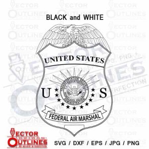 US FEDERAL AIR MARSHAL blank svg dxf cnc cut file