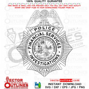 FINANCIAL SERVICES INVESTIGATIONS POLICE FL vector file, svg dxf file for laser cutting, laser engraving, Cricut cut file, cnc router file, EZ Cad file