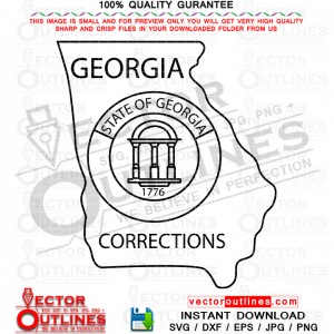 STATE OF GEORGIA CORRECTIONS svg dxf file for laser cutting, laser engraving, cricut cut file, cnc router file, ez cad file