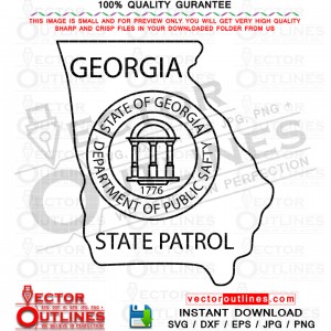 GEORGIA STATE PATROL DEPARTMENT OF PUBLIC SAFTY VECTOR FILE V2 svg dxf file for laser cutting, laser engraving, cricut cut file, cnc router file, ez cad file