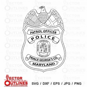 Patrol officer police badge svg cut file vector prince George county