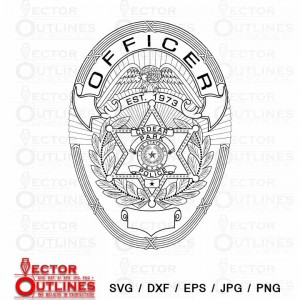 Cedar park police officer badge svg dxf vector cut file Texas