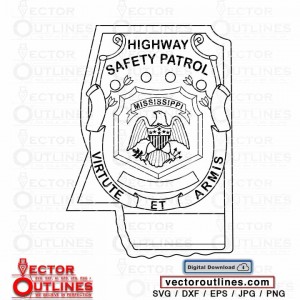 Mississippi highway safety patrol vector svg badge without number for cnc cricut cutting file