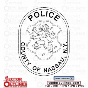 Nassau County Police patch vector svg dxf cnc cricut laser plasma cutting engraving file