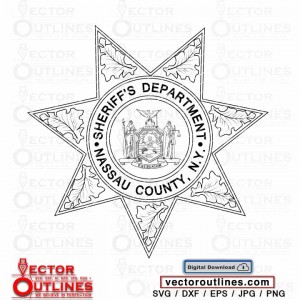 Sheriffs department vector badge nassau county sheriff svg dxf cnc cricut vinyl laser cutting wood engraving file