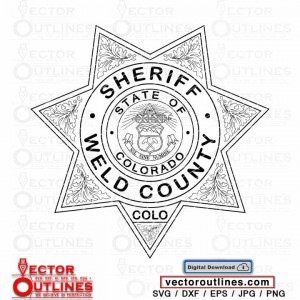 Weld County Sheriff badge vector svg dxf cnc vinyl cricut laser cutting xcarve wood engraving file