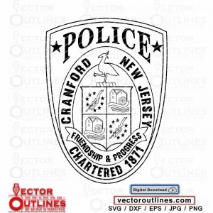 cranford-police-badge-svg-vector-state-of-new-jersey-black-white-silhouette-clipart-cnc-vinyl-cricut-laser-plasma-xcarve-vcarve-carbide-cutting-wood-engraving-file_file