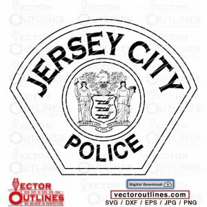 Jersey City Police logo patch vector badge CNC CRICUT LASER VINYL CUTTING FILE