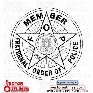 FOP POLICE JUS FIDUS LIBERTATUM FRATERNAL ORDER OF POLICE MEMBER logo svg vector cricut cnc file