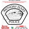 Anthony Police patch Texas vector file svg dxf file for laser cutting, laser engraving, cricut cut file, cnc router file, ez cad file