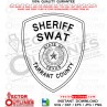 Sheriff Swat Patch Tarrant County vector file, svg dxf file for laser cutting, laser engraving, Cricut cut file, cnc router file, EZ Cad file