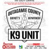 Outagamie County K9 Unit Badge vector file, svg dxf file for laser cutting, laser engraving, Cricut, cut file, cnc router file, EZ Cad file