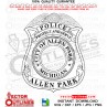 City of Allen Park Police Badge Michigan vector file, svg dxf file for laser cutting, laser engraving, Cricut cut file, cnc router file, EZ Cad file