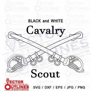 Cavalry Scout Vector File, DXF, SVG Cut File for Laser Cutting, Laser Engraving, CNC Router, Cricut, EZ Cad, Digital Cutting Machine