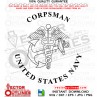 USN Corpsman Patch vector file, svg dxf file for laser cutting, laser engraving, Cricut cut file, cnc router file, EZ Cad file