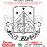 Space Warriors Patch Insignia vector file, svg dxf file for laser cutting, laser engraving, Cricut cut file, cnc router file, EZ Cad file